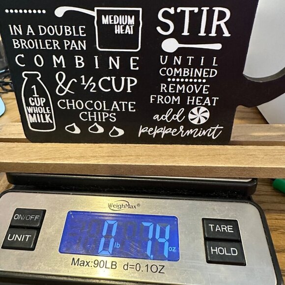 Peppermint Hot Cocoa Cup Sign 9in Double Side Chalkboard Decor Christmas Holiday - Picture 9 of 9